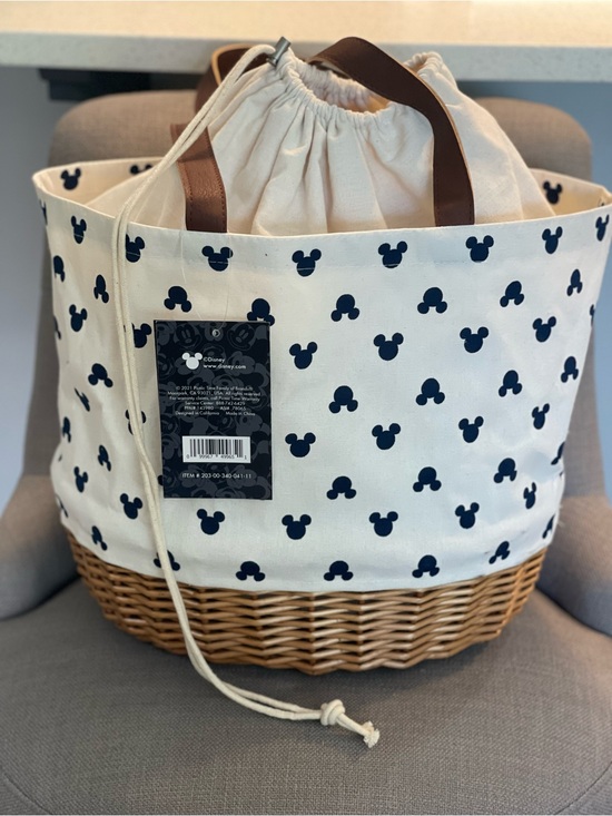Disney Handbags - NWT Disney Mickey Mouse Picnic Time Coronado Canvas and Willow Basket Tote